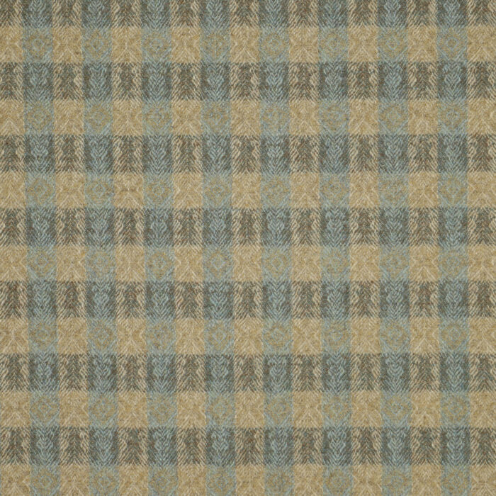 Oakes Interiors Fabric in Aqua/Rust by MOON.